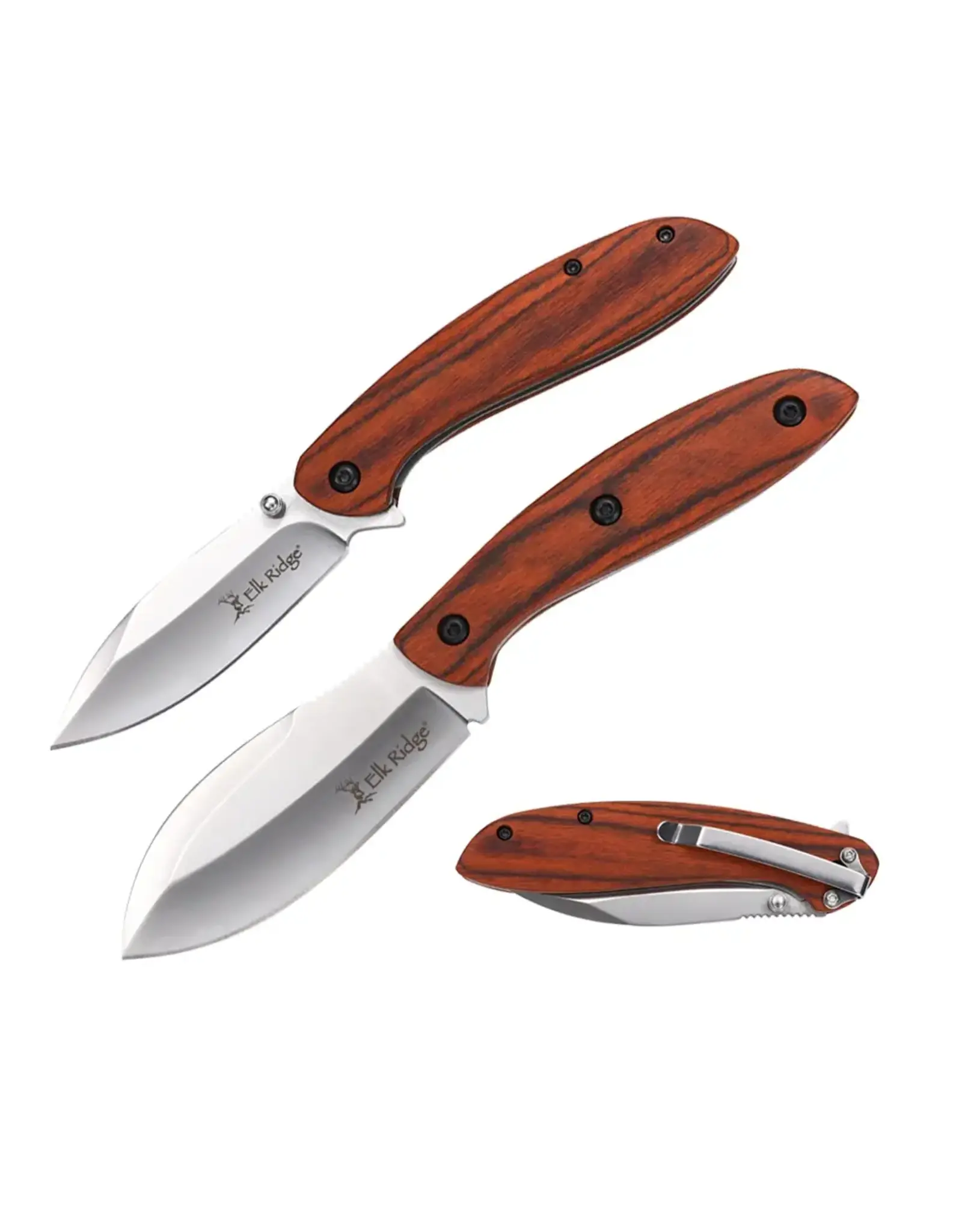 Elk Ridge Elk Ridge - Hunting Knife Set- Fixed Blade and Folder includes Sheath - ER-SET111BN