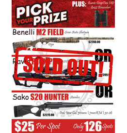 DRAW #1881 - Pick Your Prize - Benelli, Ravin OR Sako!