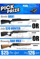 DRAW #1885 (#64-126) - Pick Your Prize - Beretta, Sako OR Browning!