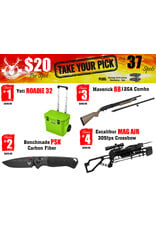 DRAW #1886 - Take Your Pick - Yeti, Benchmade, Maverick OR Excalibur!