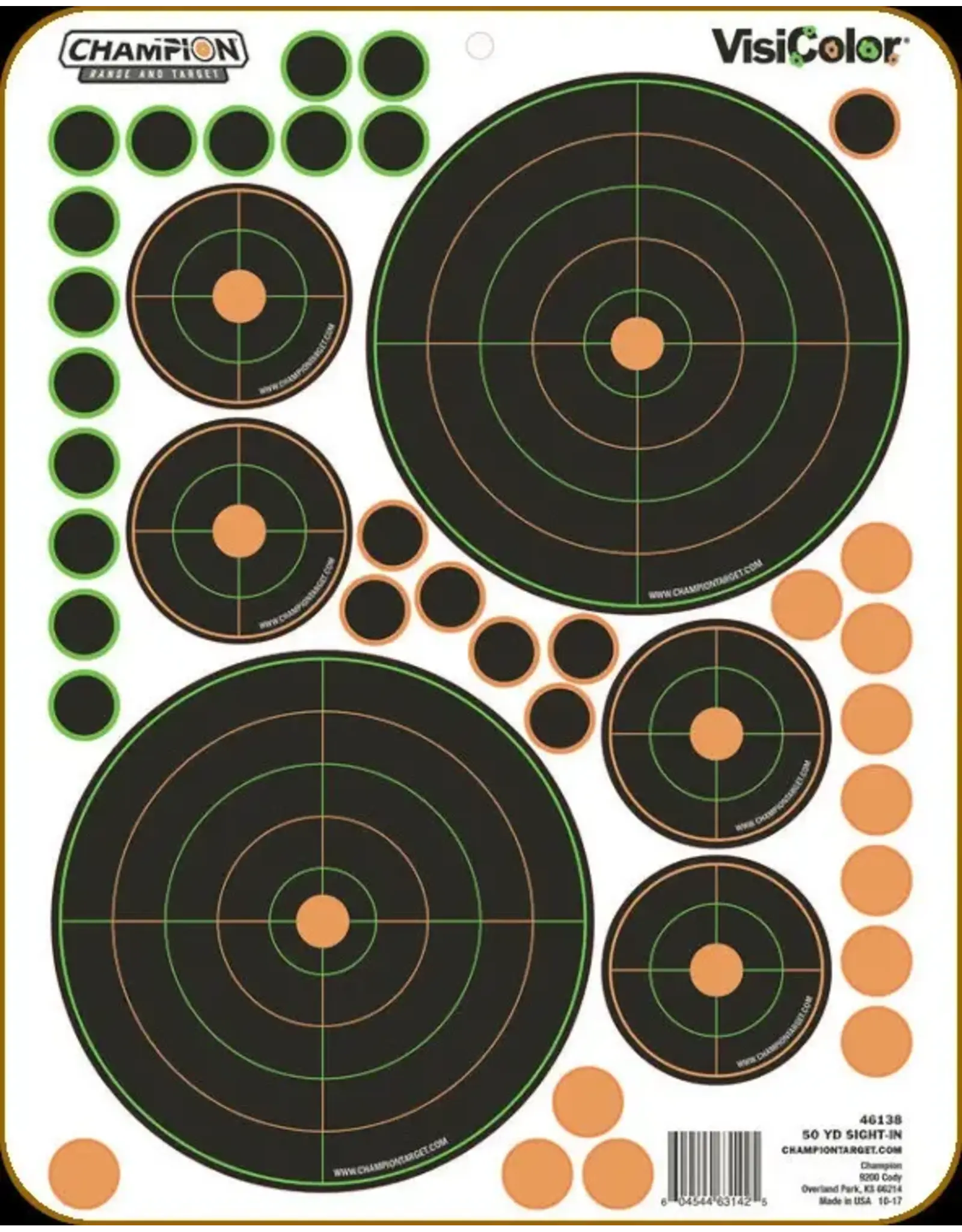 Champion Champion - Adhesive Visicolor Target - 50 Yard Sight-In - 5pk - 46138