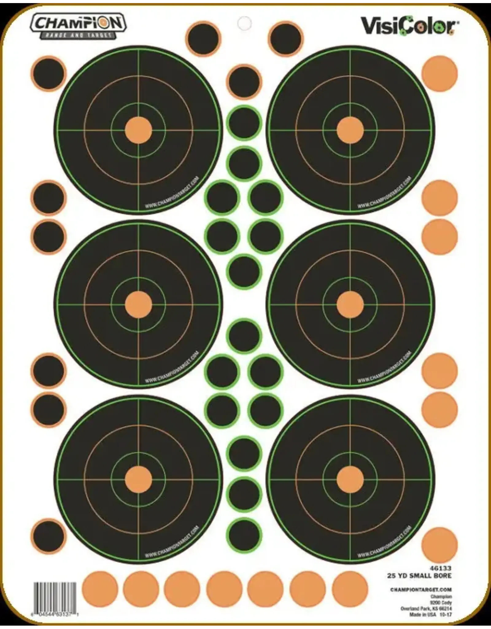Champion Champion - Adhesive Visicolor Target - 25 Yard Small Bore - 5pk - 46133