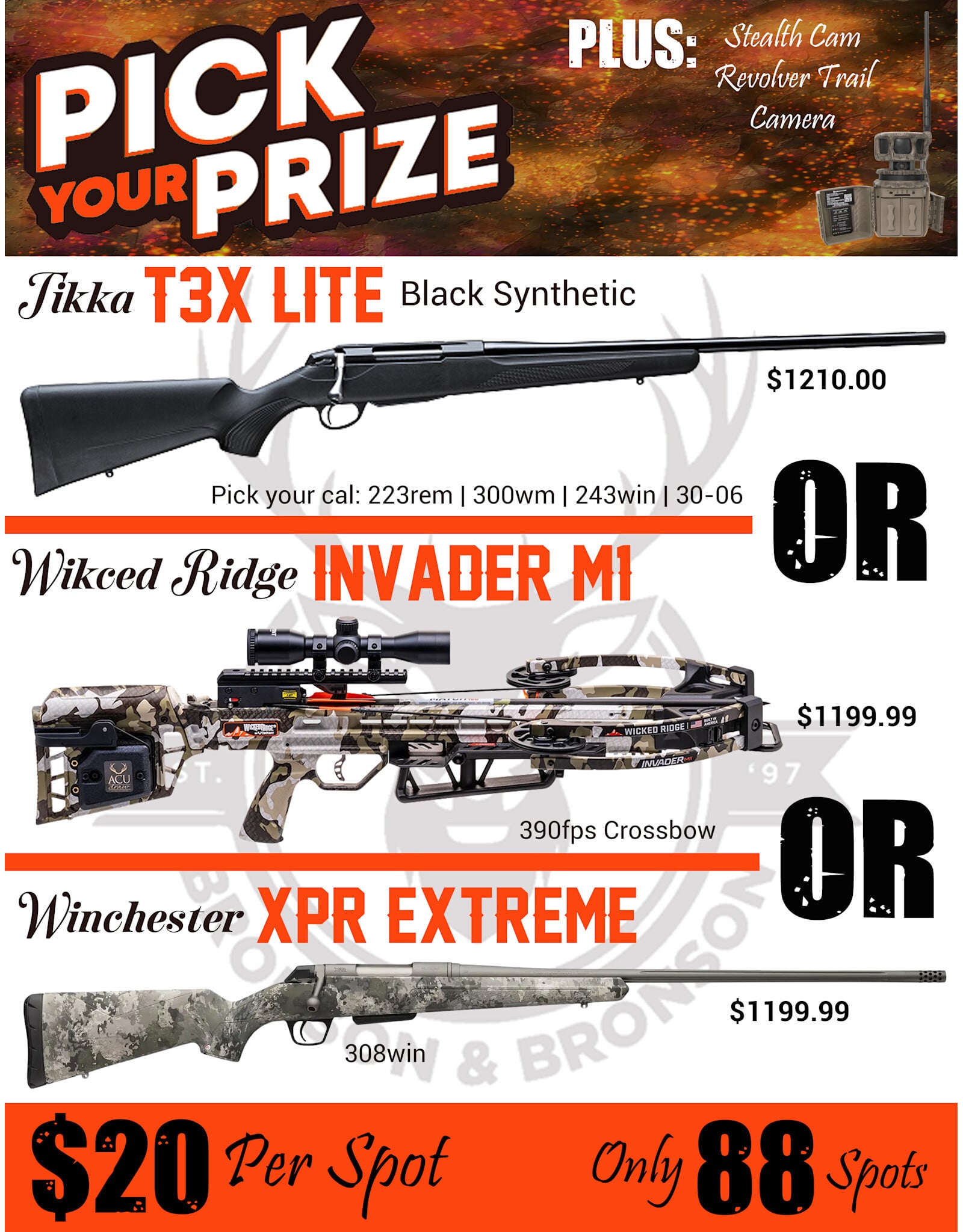 DRAW #1887 - Pick Your Prize - Tikka, Wicked Ridge OR Winchester!