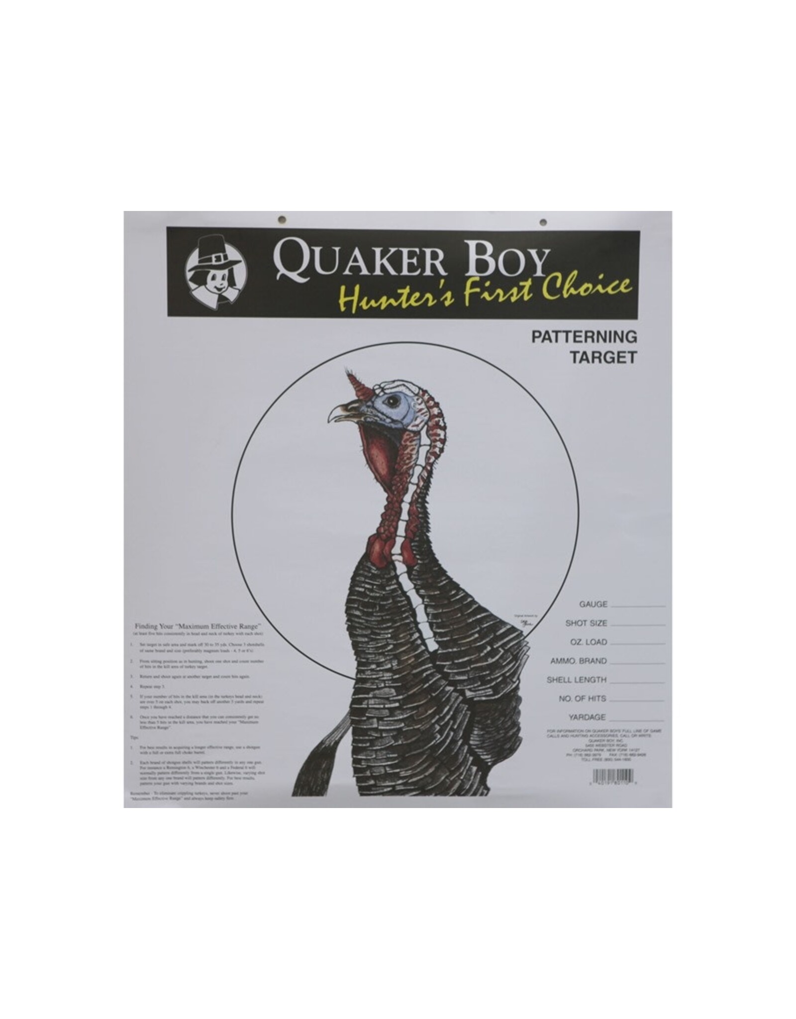 Quaker Boy Quaker Boy 80116 Turkey Pattern Target, 10" Centering Circle, Rolled, 10Pk