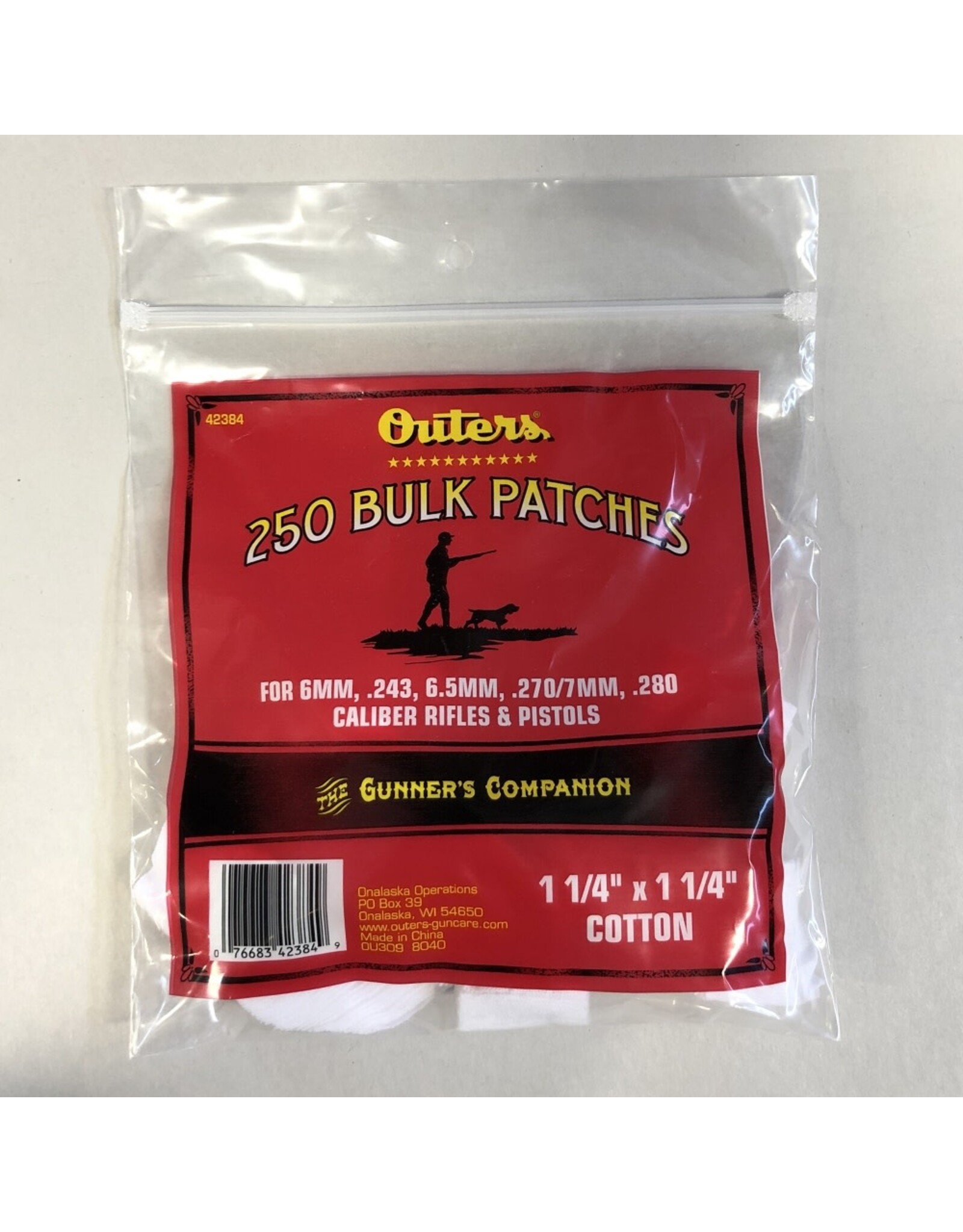 OUTERS Outers 1 1/4"x1 1/4" cotton cleaning patches 225 bulk