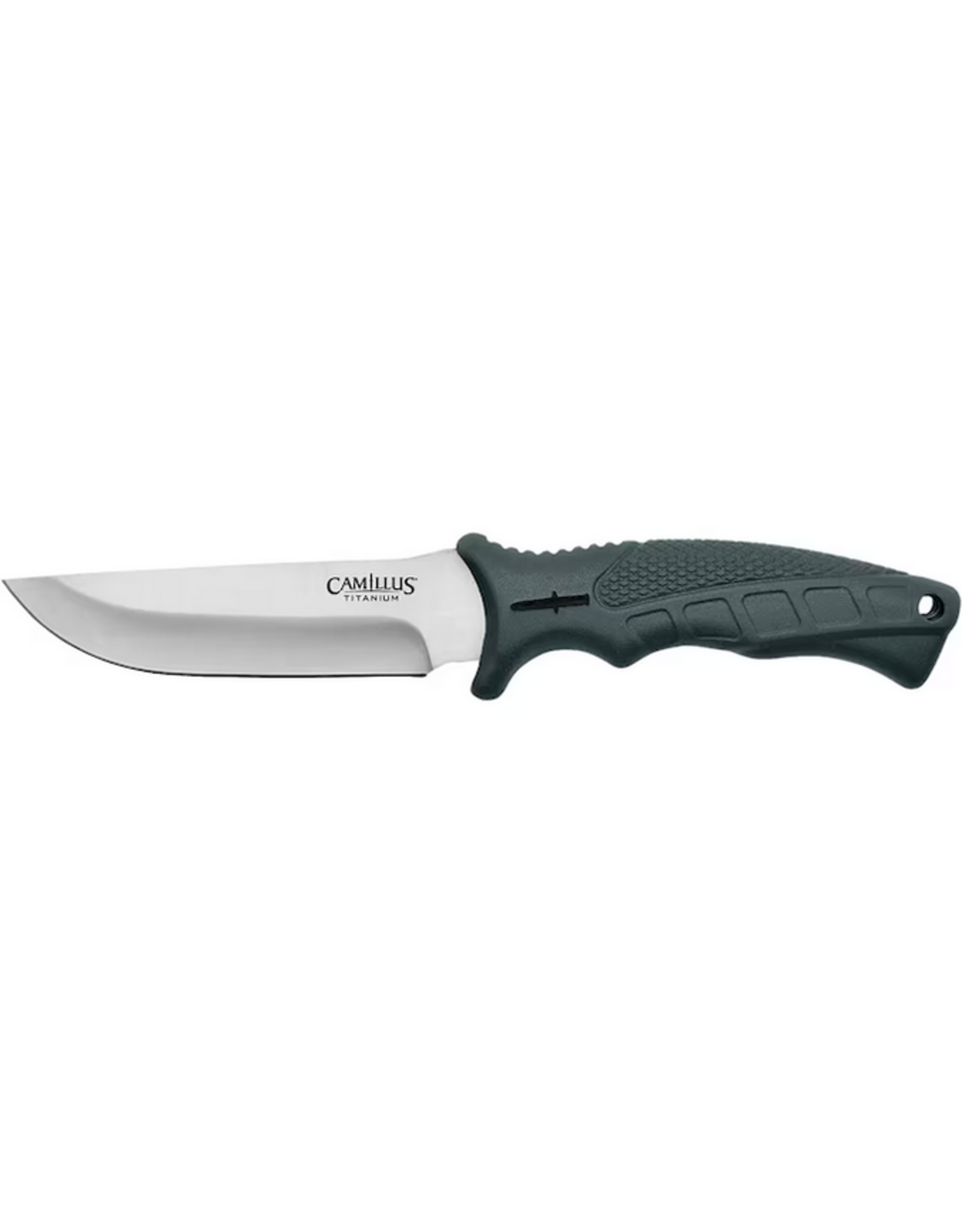 Camillus Camillus Drop Point Hunter Fixed Blade Knife 4.5" Drop Point 420 Polished Blade Polypropylene Handle Gray
