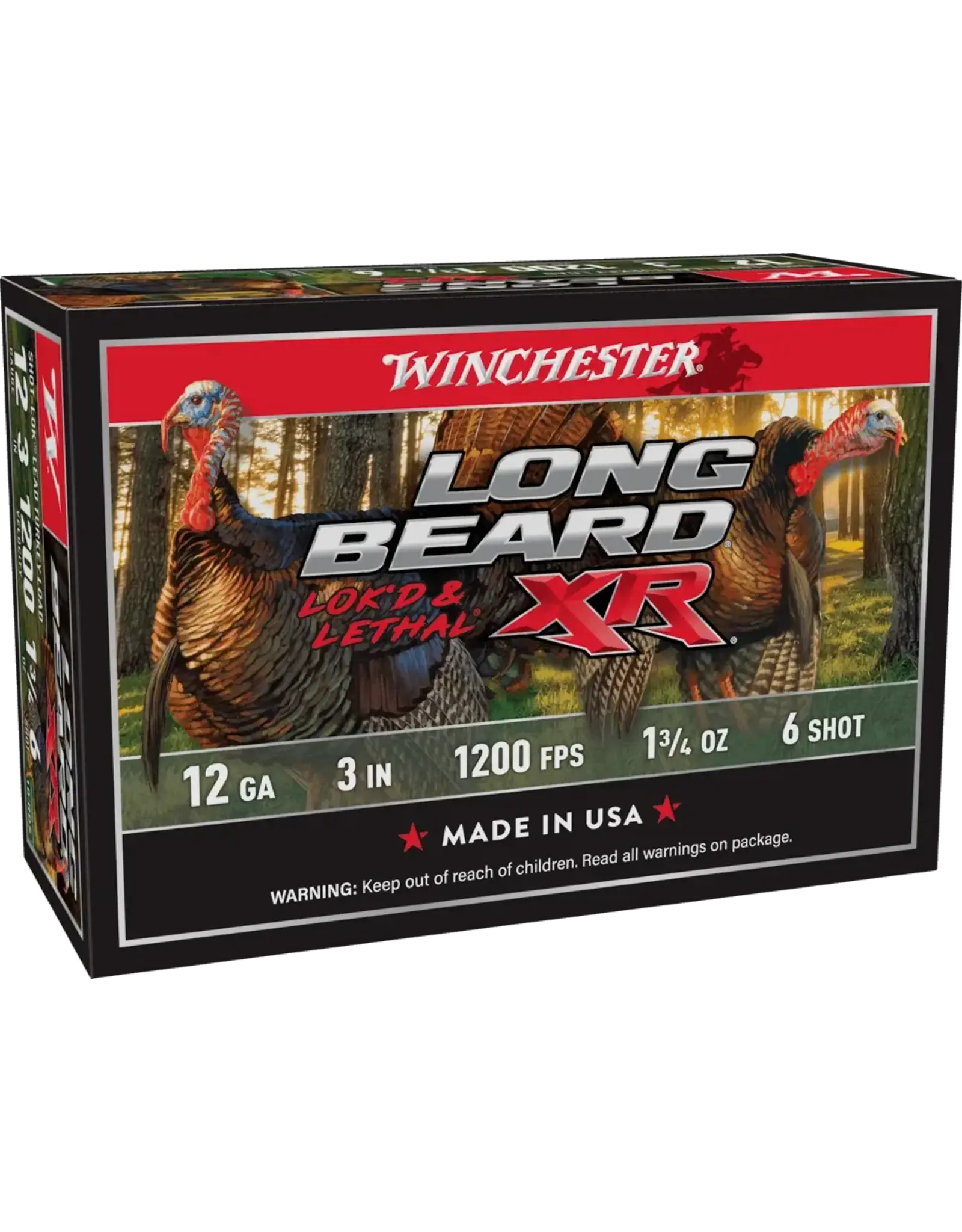 Winchester WINCHESTER LONG BEARD XR 12 GA 3" 1.75OZ. #6 TURKEY LOADS W/SHOT-LOK