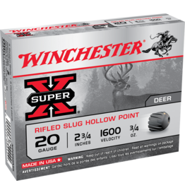 Winchester WINCHESTER SUPER-X RIFLED SLUG HP 20GA 2 3/4" 3/4 OZ  5/BX