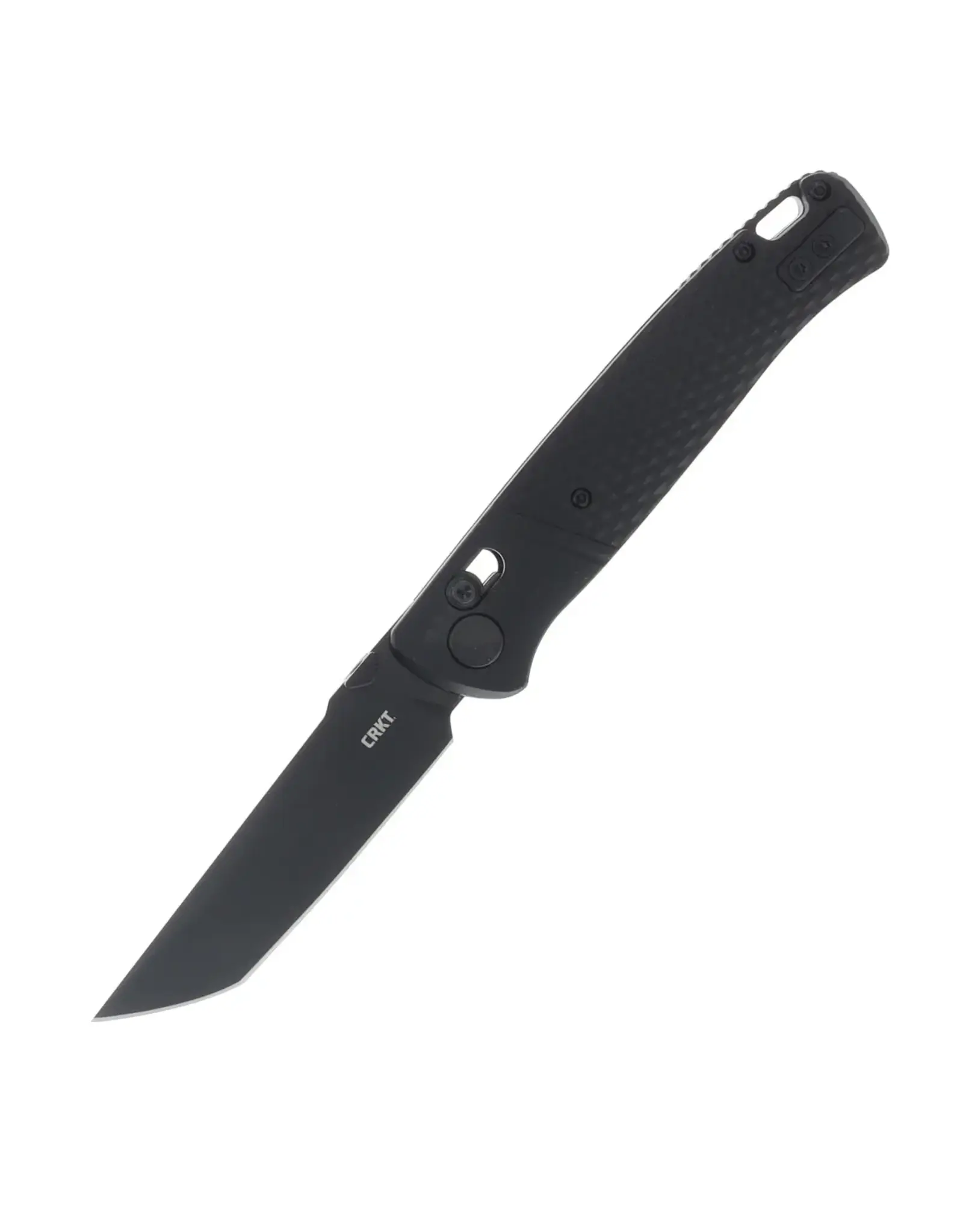 CRKT Columbia River CRKT K431KKP Ken Onion Counterpart Crossbar Lock Folding Knife 3.31" D2 Black Oxide Tanto Blade, Black GRN Handles
