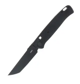 CRKT Columbia River CRKT K431KKP Ken Onion Counterpart Crossbar Lock Folding Knife 3.31" D2 Black Oxide Tanto Blade, Black GRN Handles