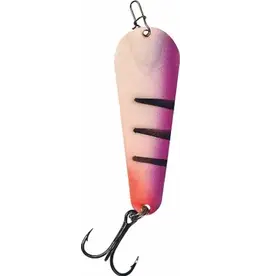 Custom Jigs Custom Jigs SL18-P-714 Pro Glow Slender Spoon 1/8oz Green Glow Purple Tiger Nickel