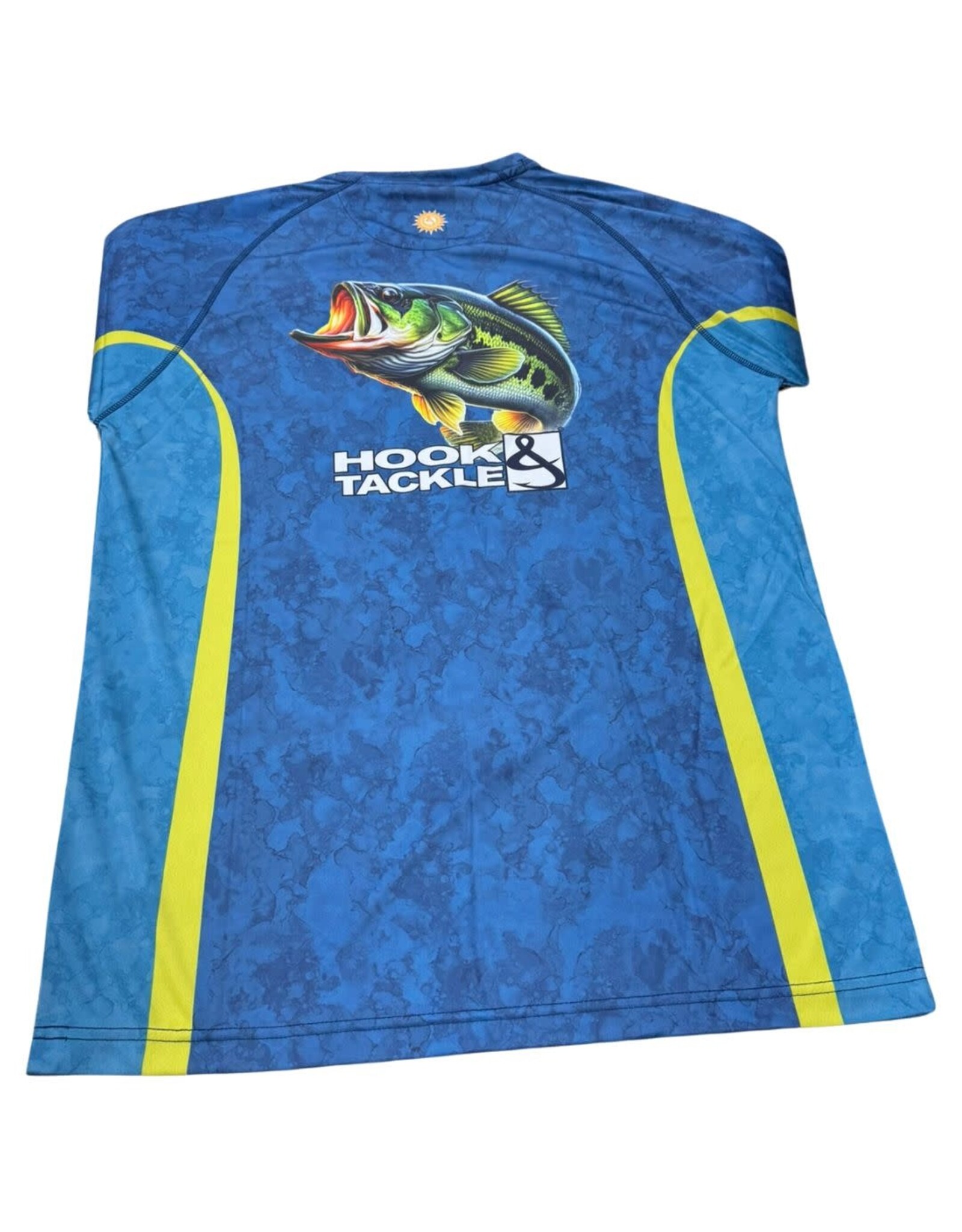 Hook & Tackle Hook & Tackle Bass Camo Long Sleeve Performance Fishing Shirt- Navy