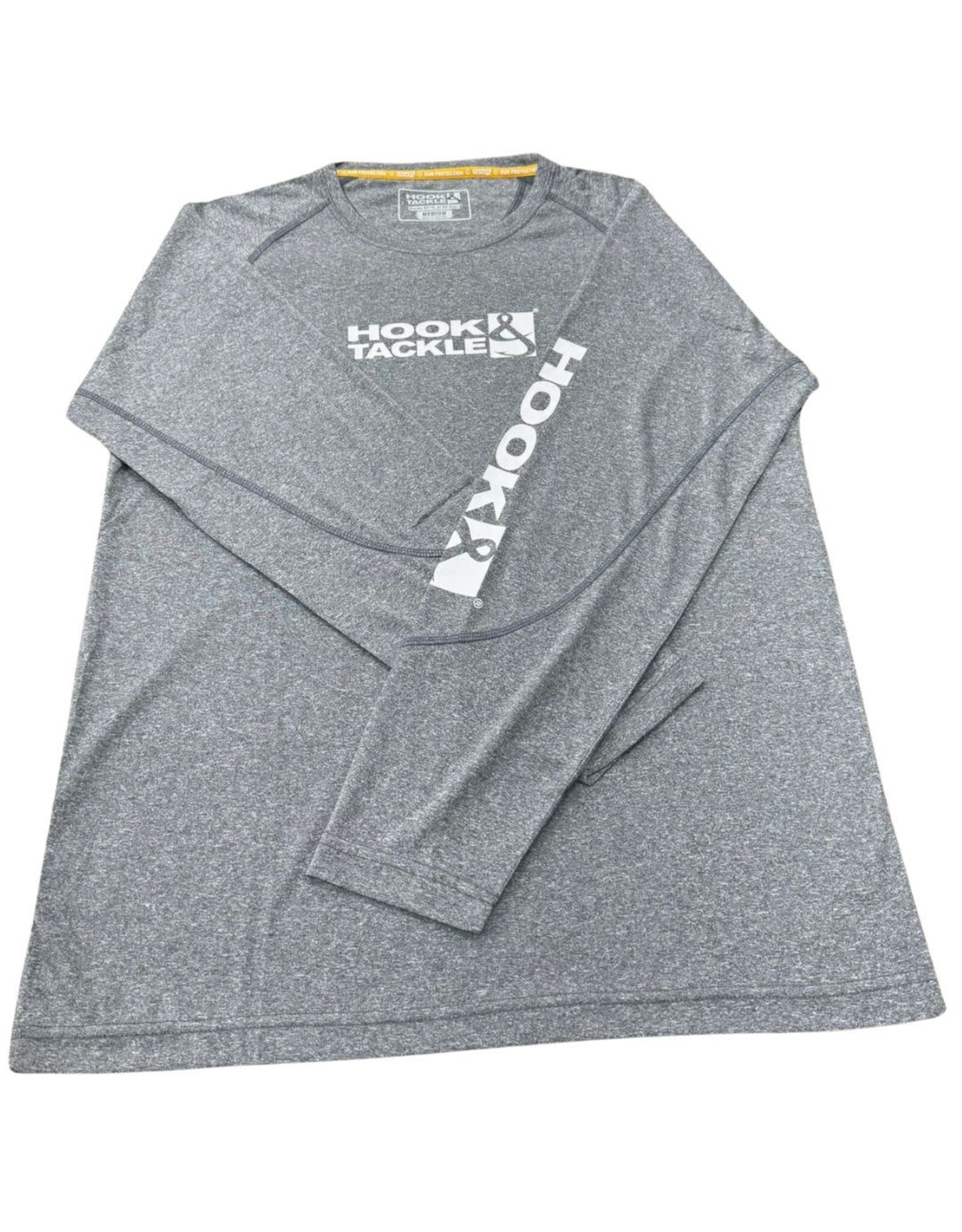 Hook & Tackle Hook & Tackle Rods & Hook Long Sleeve Performance Fishing Shirt- Char Heather