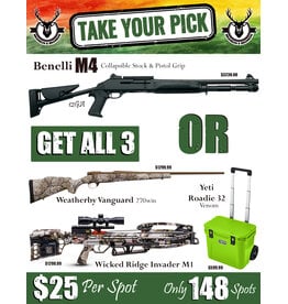 DRAW #1890 (#75-148) - Take Your Pick - Benelli M4 OR Take All 3!