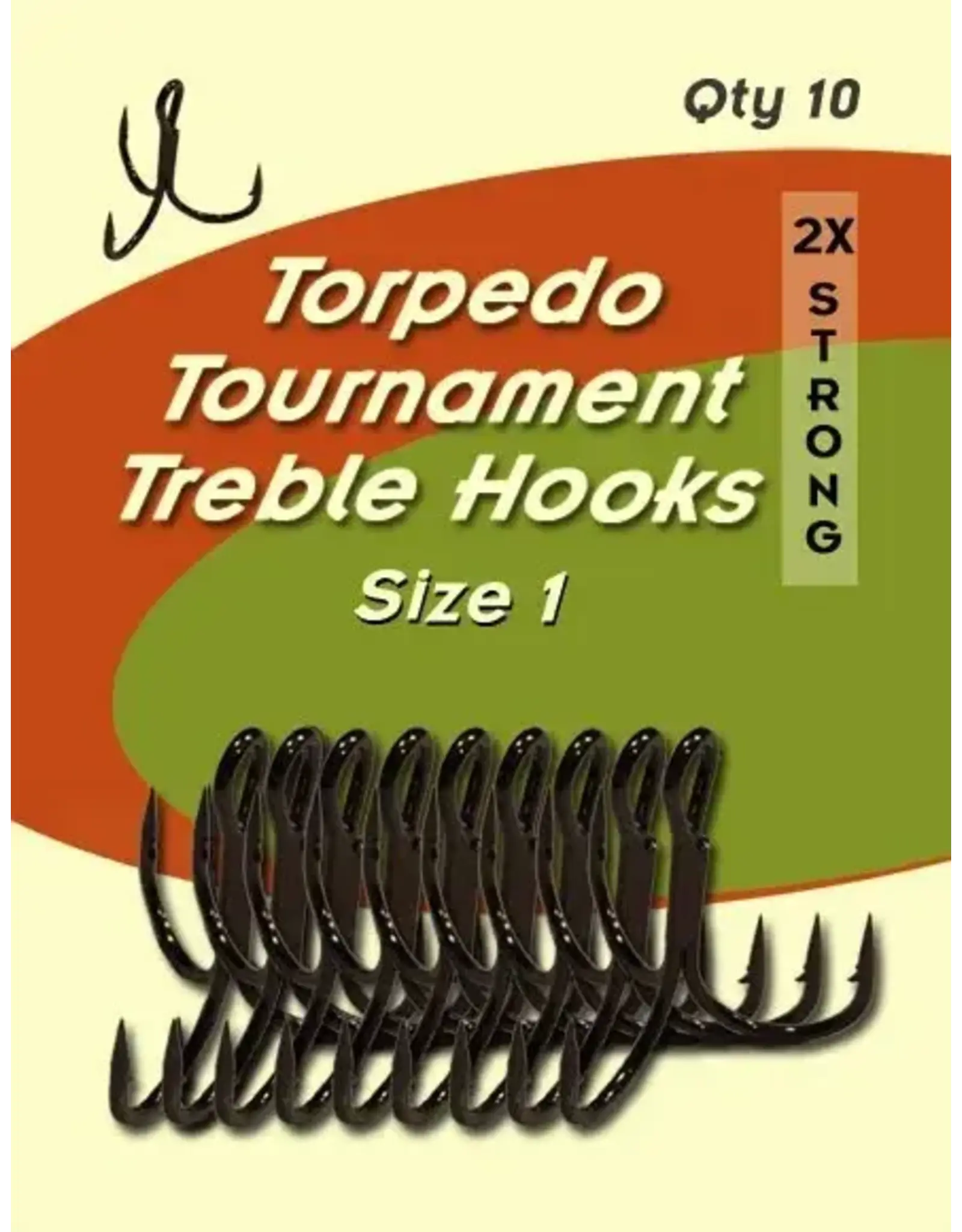 Torpedo Fishing Products Torpedo Tournament Treble Hooks 10 Pack Size 1