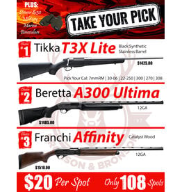 DRAW #1892 (#55-108) - Take Your Pick - Tikka, Beretta OR Franchi!