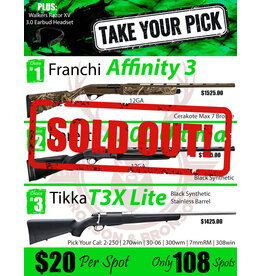 DRAW #1883 - Take Your Pick - Franchi, Beretta OR Tikka!