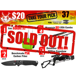 DRAW #1886 - Take Your Pick - Yeti, Benchmade, Maverick OR Excalibur!
