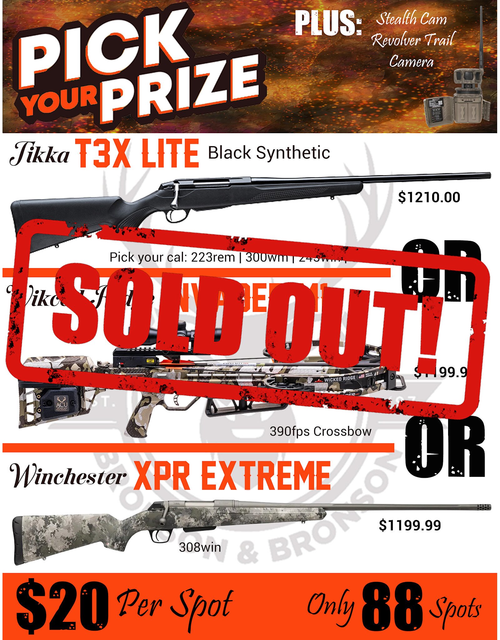 DRAW #1887 - Pick Your Prize - Tikka, Wicked Ridge OR Winchester!