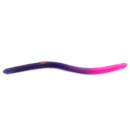 Kellys Kelly's WBC108-P/FT Weedless Bass Crawler Pre-Rigged Plastic Worm, 6 1/2", 2 Sz 4 Weedless Hooks, Purple / Firetail