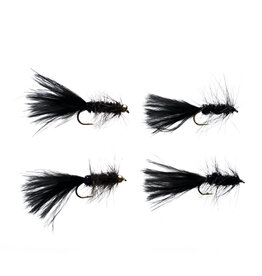 Cortland Cortland Black Wooly Bugger Assortment 4 Pack