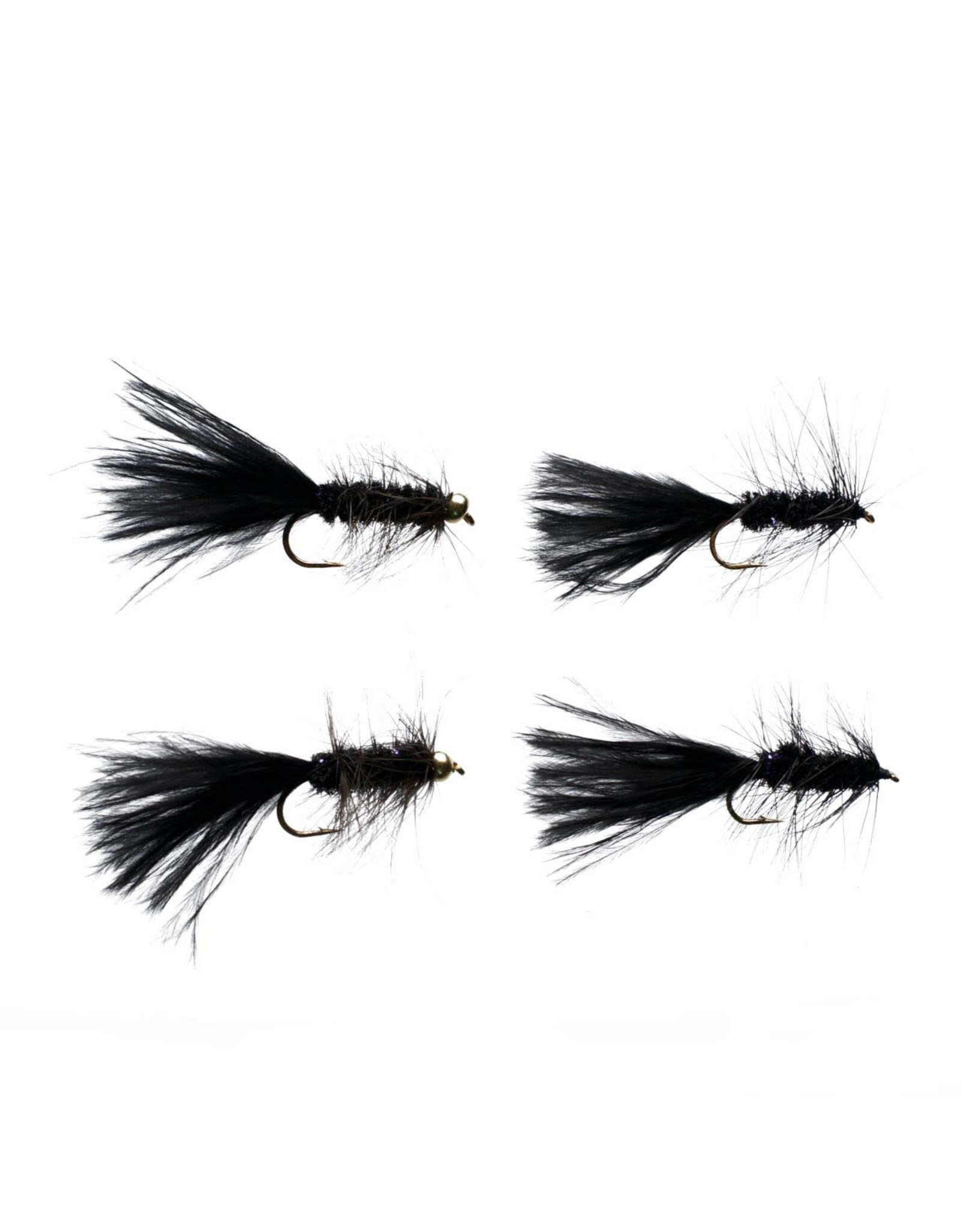 Cortland Cortland Black Wooly Bugger Assortment 4 Pack