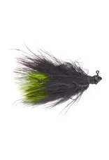outkast Outkast Tackle Feider Fly Marabou 1/8oz 2-pk  Black/Chartreuse
