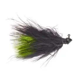 outkast Outkast Tackle Feider Fly Marabou 1/8oz 2-pk  Black/Chartreuse