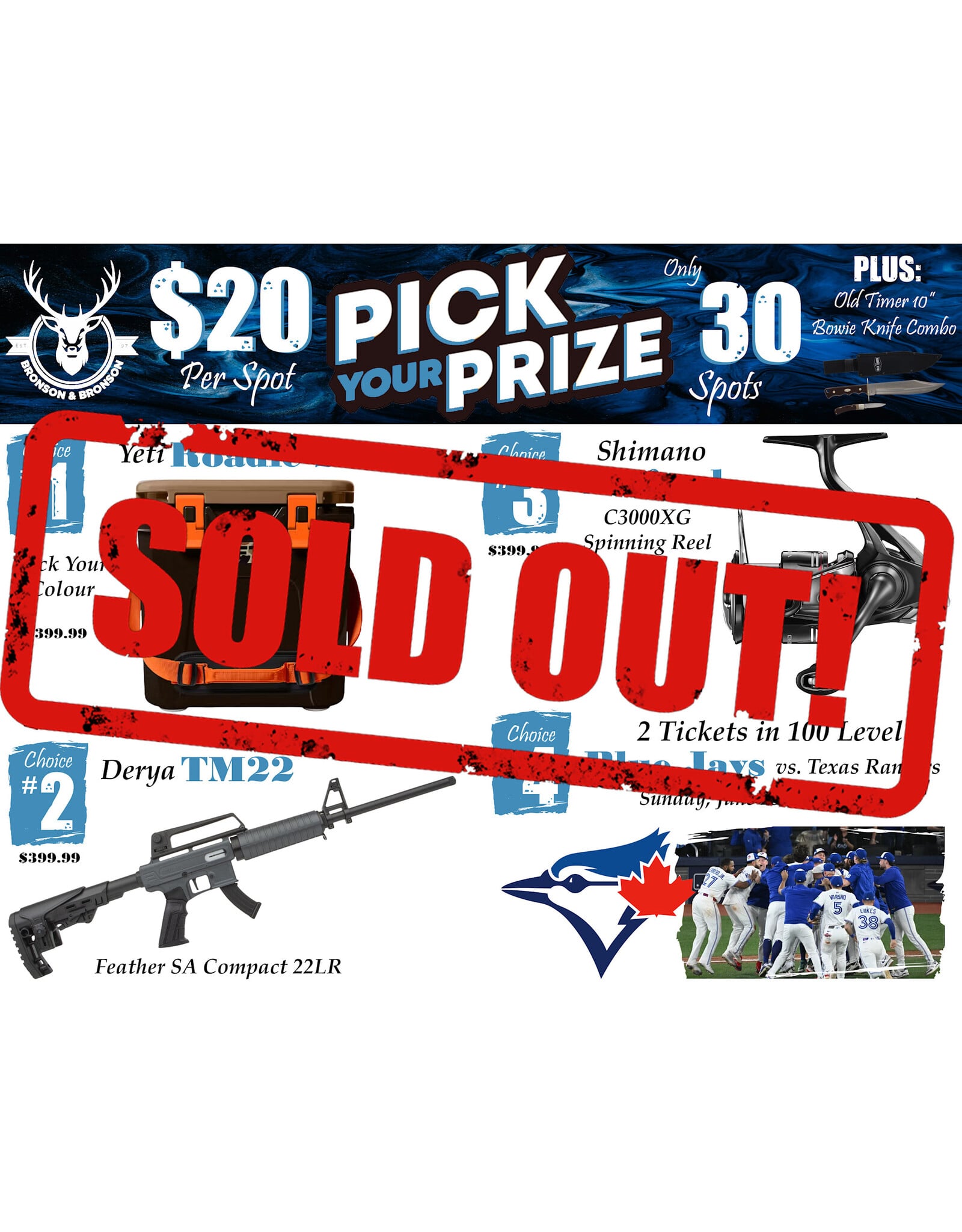 DRAW #1891 - Pick Your Prize - Yeti, Derya, Shimano OR Blue Jays Tickets!