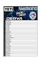 DRAW #1891 - Pick Your Prize - Yeti, Derya, Shimano OR Blue Jays Tickets!