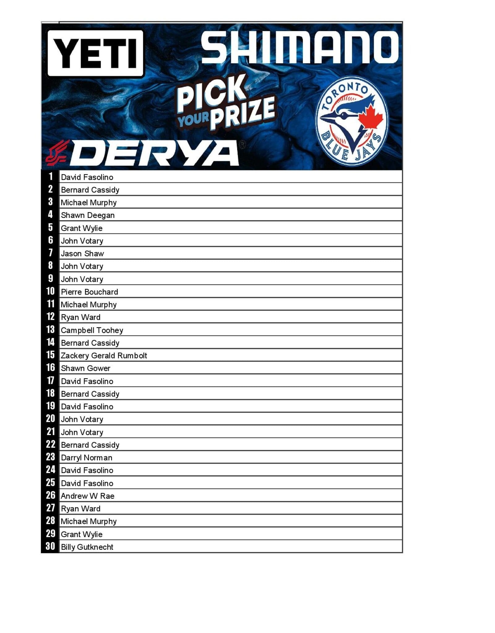 DRAW #1891 - Pick Your Prize - Yeti, Derya, Shimano OR Blue Jays Tickets!
