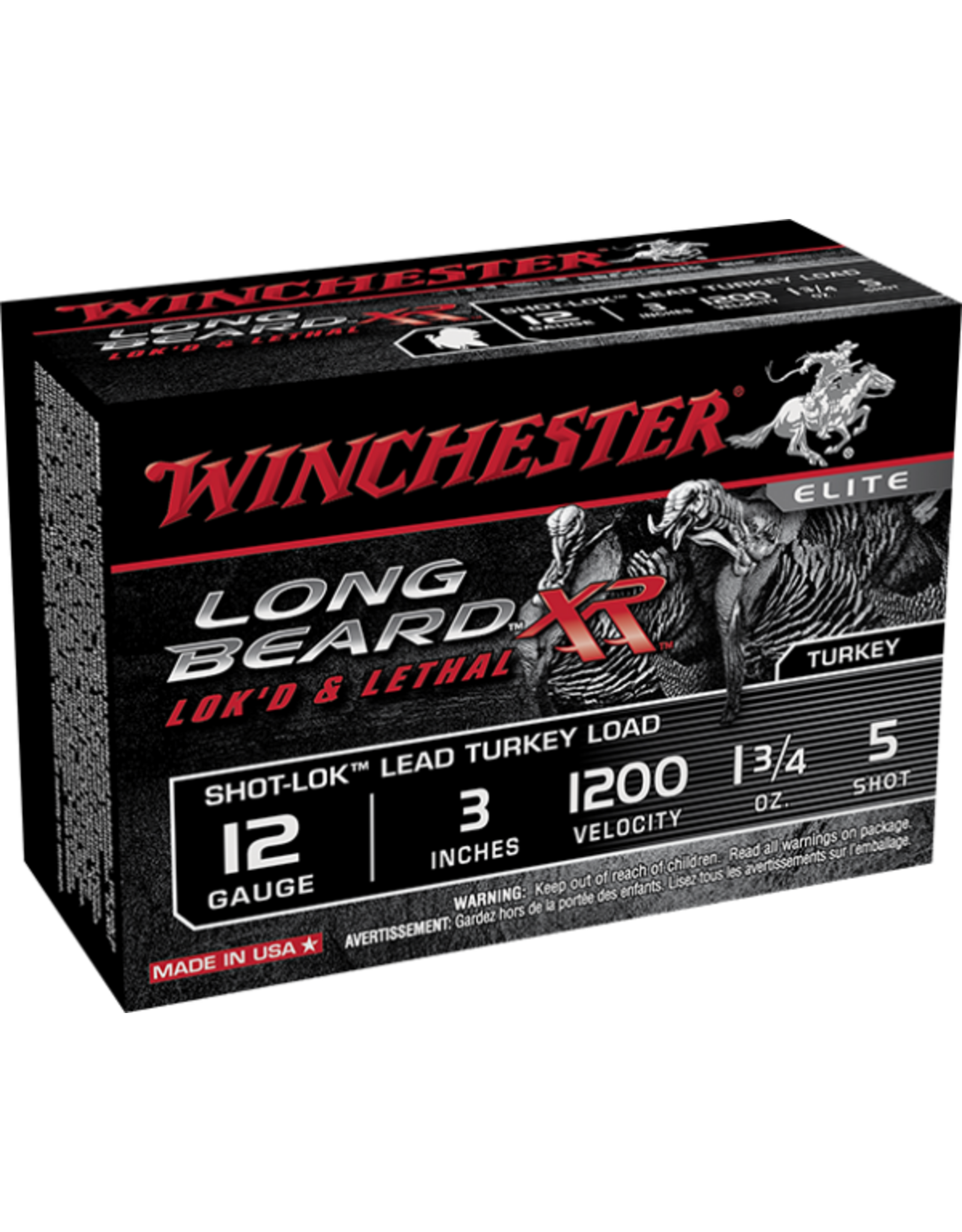 Winchester WINCHESTER LONG BEARD XR 12 GA 3" 1 3/4 OZ. #5 TURKEY LOADS W/SHOT-LOK