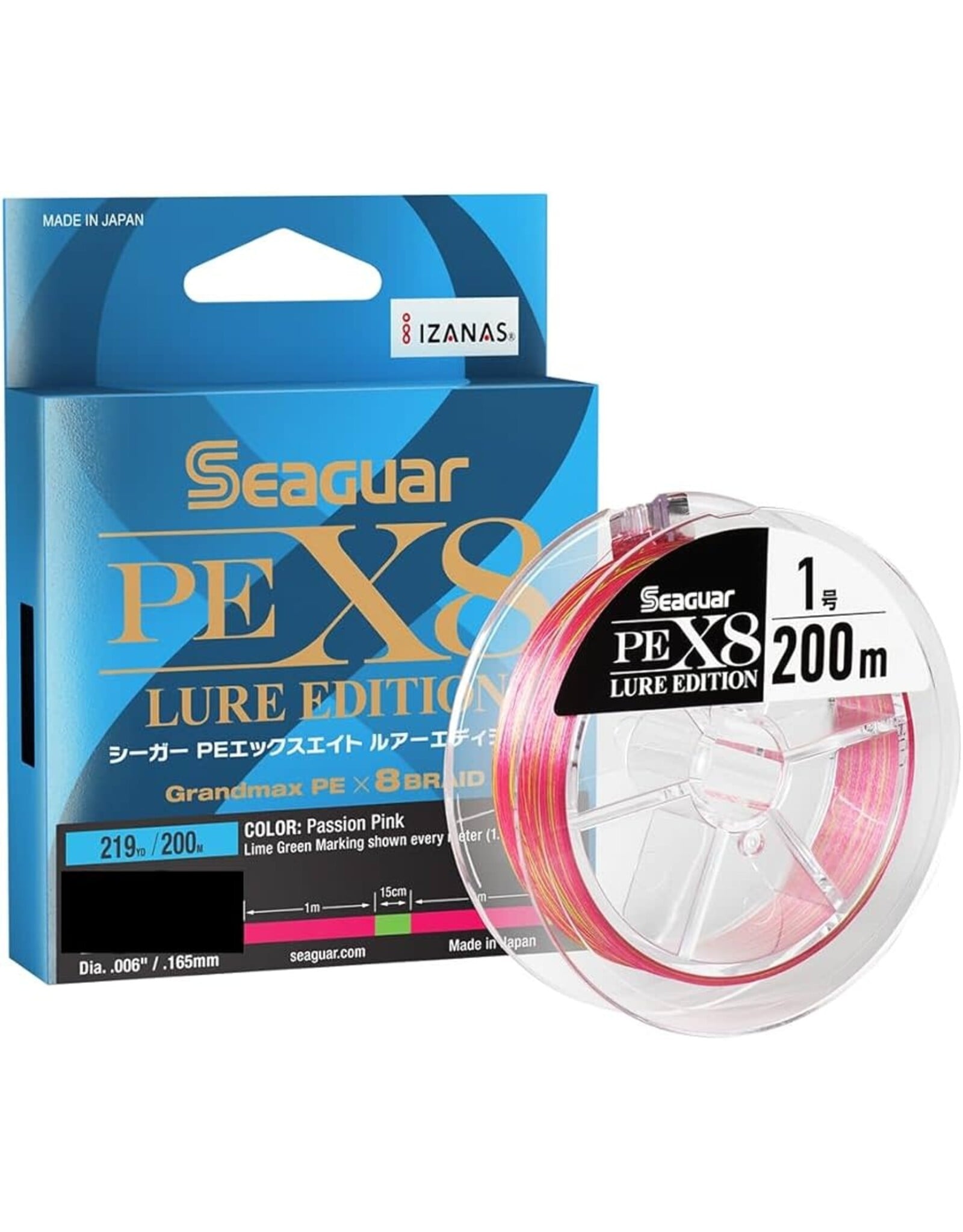 Seaguar Seaguar JDM PEX8 LE Braid, 219 yd Pink/Green 18 lb