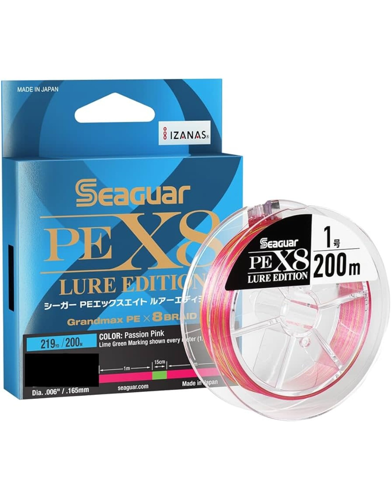 Seaguar Seaguar JDM PEX8 LE Braid, 219 yd Pink/Green 21 lb
