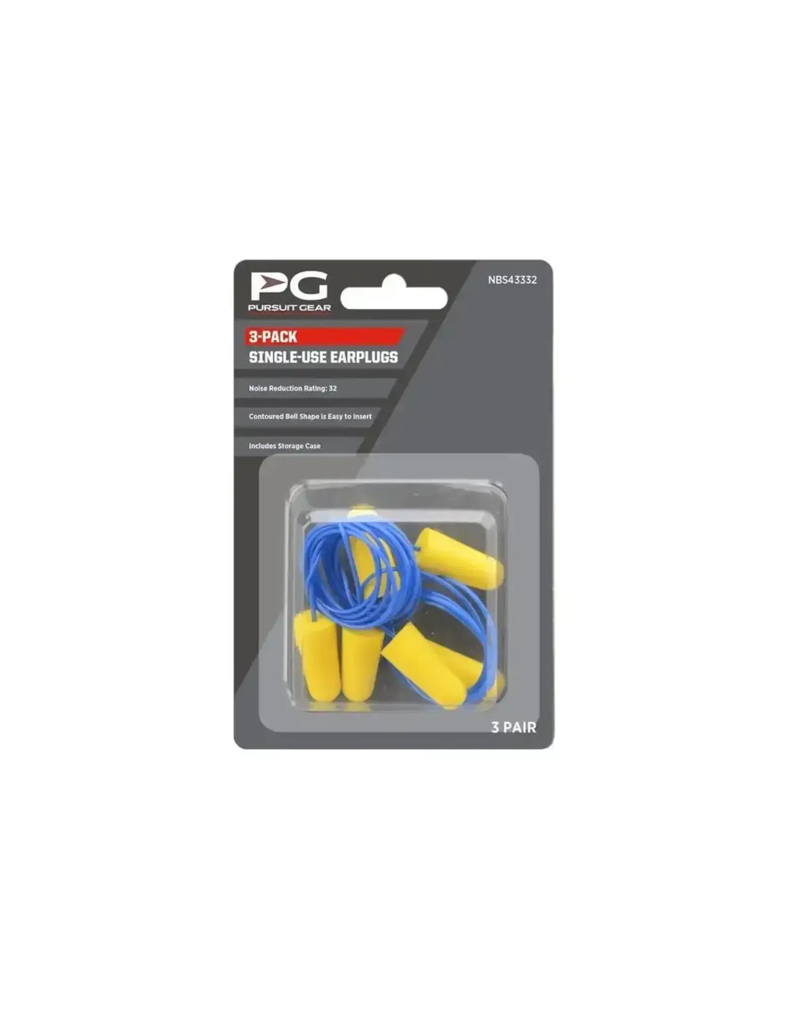 Pursuit Gear Pursuit Gear 3 Pairs PU Foam Earplugs with Ear Wire, Yellow