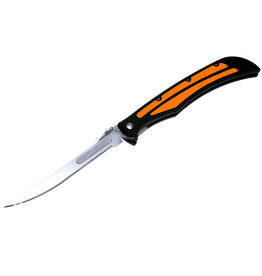 Havalon Havalon XTC-127EDGE Baracuta-EDGE, Folding Replaceable Blade, Black Handle With Orange Insert, 5 extra 5" Fillet Blades, Nylon Holster