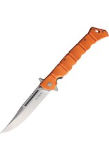 Cold Steel Cold Steel 20NQX-ORST Large Luzon Flipper Knife 6" Satin Clip Point Blade, Orange GFN Handles, Liner Lock