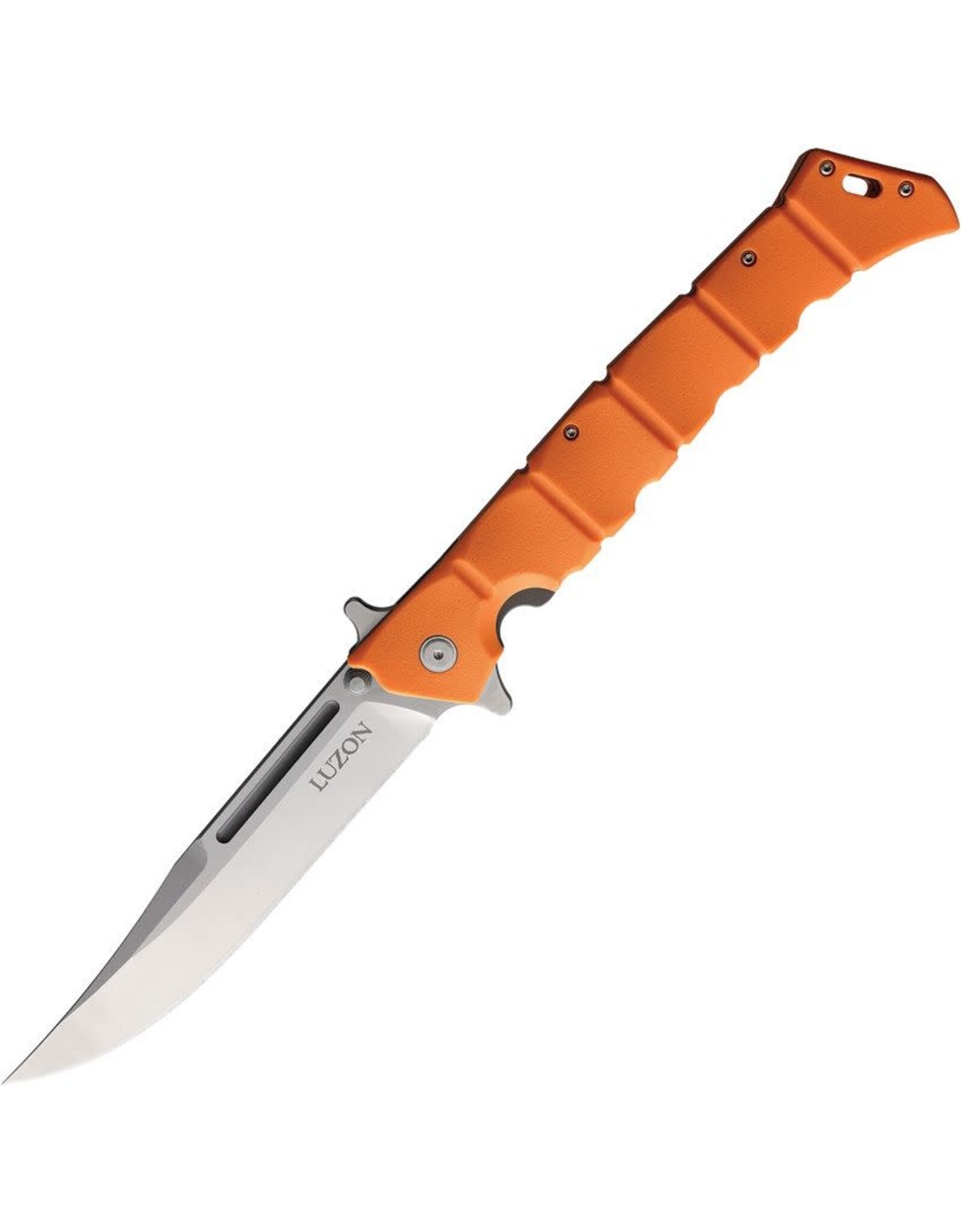 Cold Steel Cold Steel 20NQX-ORST Large Luzon Flipper Knife 6" Satin Clip Point Blade, Orange GFN Handles, Liner Lock
