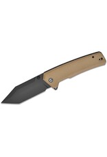 Civivi CIVIVI Knives Bhaltair Liner Lock Flipper Knife 3.98" 14C28N Black Tanto Blade, Textured Tan G10 Handles - C23024-2