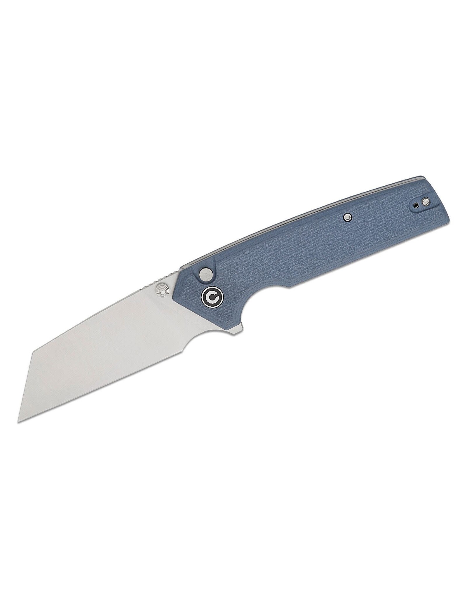 Civivi CIVIVI Knives Amirite Button Lock Flipper Knife 3.48" Nitro-V Satin Reverse Tanto Blade, Coarse Neutral Blue G10 Handles - C23028-1
