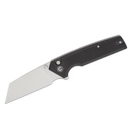 Civivi CIVIVI Knives Amirite Button Lock Flipper Knife 3.48" Nitro-V Satin Reverse Tanto Blade, Coarse Black G10 Handles - C23028-2