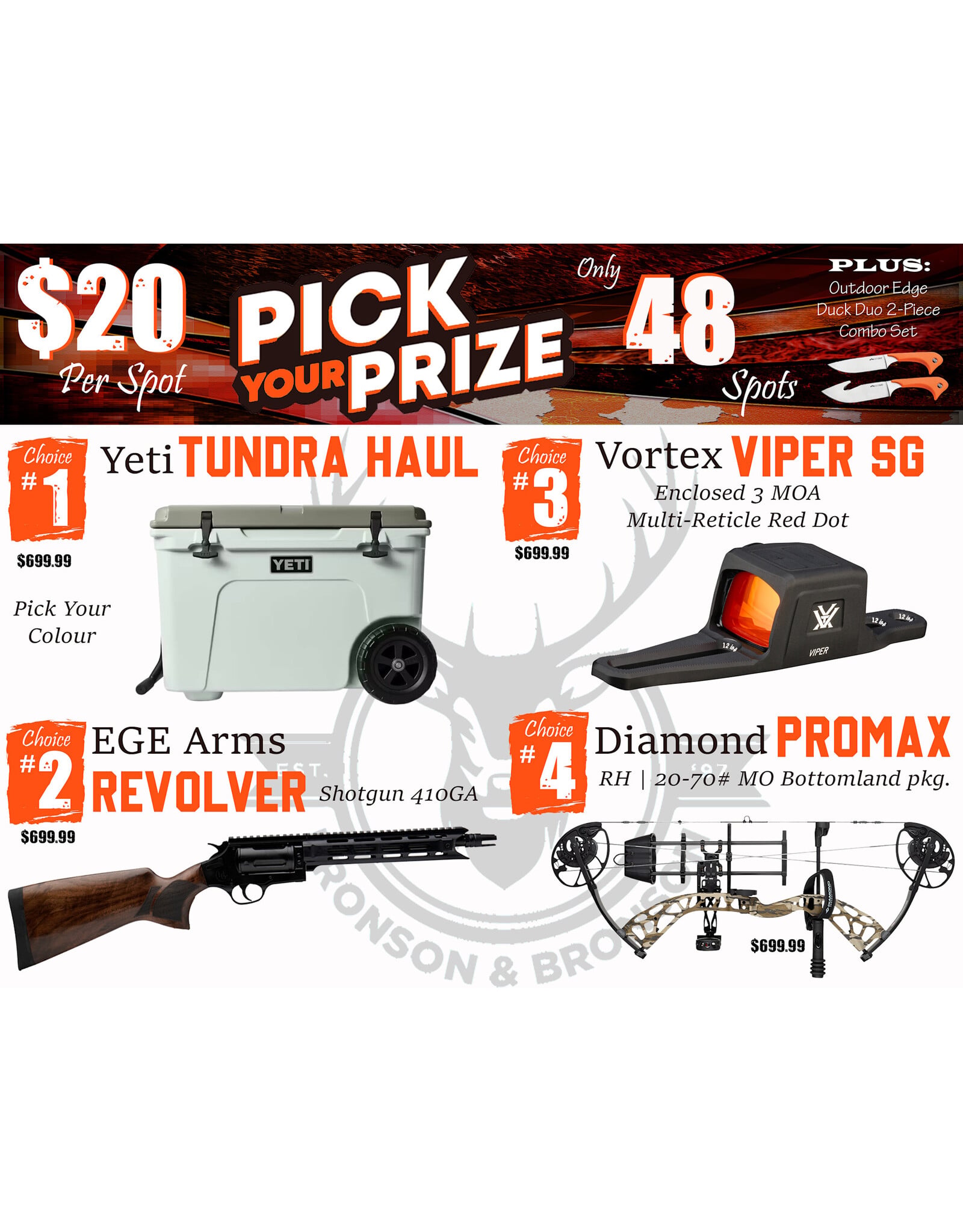 DRAW #1896 - Pick Your Prize - Yeti, EGE Arms, Vortex OR Diamond!