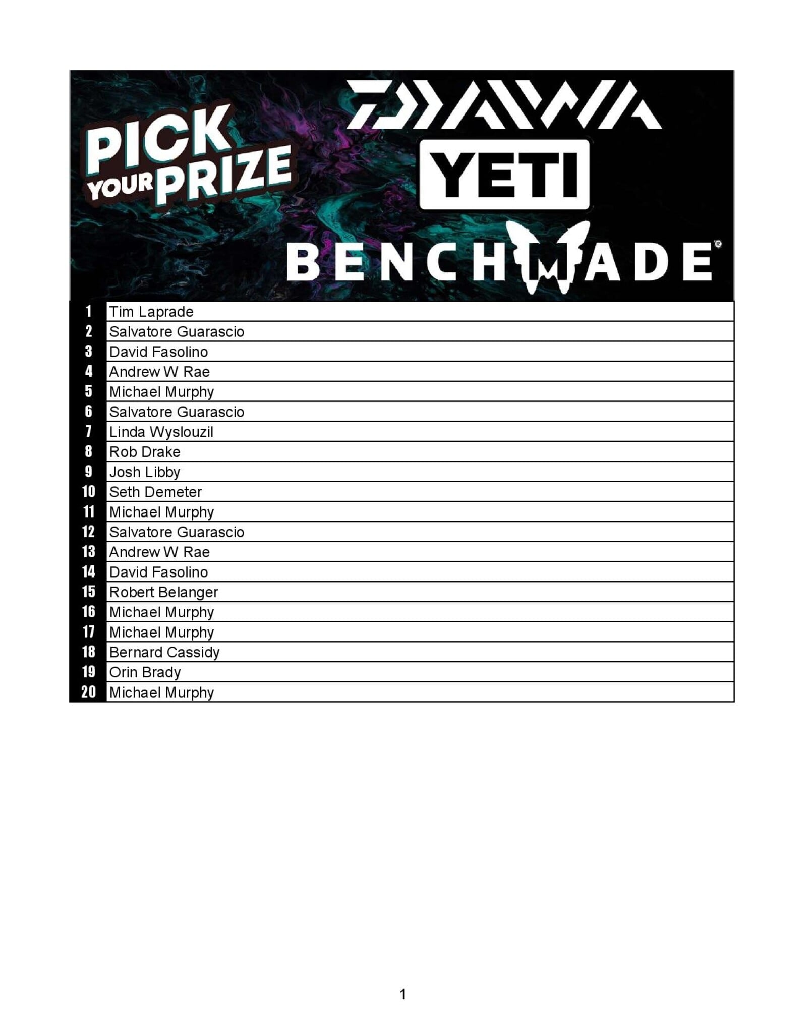 DRAW #1895 - Pick Your Prize - Diawa Ballistic, Daiwa Kage, Benchmade OR Yeti!