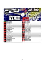 DRAW #1893 - Take Your Pick - Yeti, Hawke, Cariboo OR Killer Instinct!