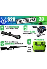 DRAW #1898 - Take Your Pick - Vortex, Rock Island Armory, Shimano OR Yeti!