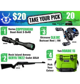 DRAW #1898 - Take Your Pick - Vortex, Rock Island Armory, Shimano OR Yeti!