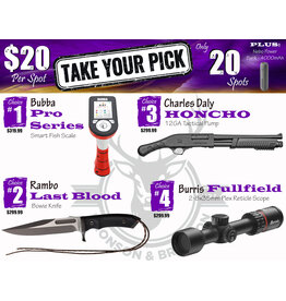 DRAW #1899 - Take Your Pick - Bubba, Rambo, Charles Daly OR Burris!
