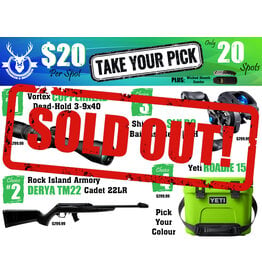 DRAW #1898 - Take Your Pick - Vortex, Rock Island Armory, Shimano OR Yeti!