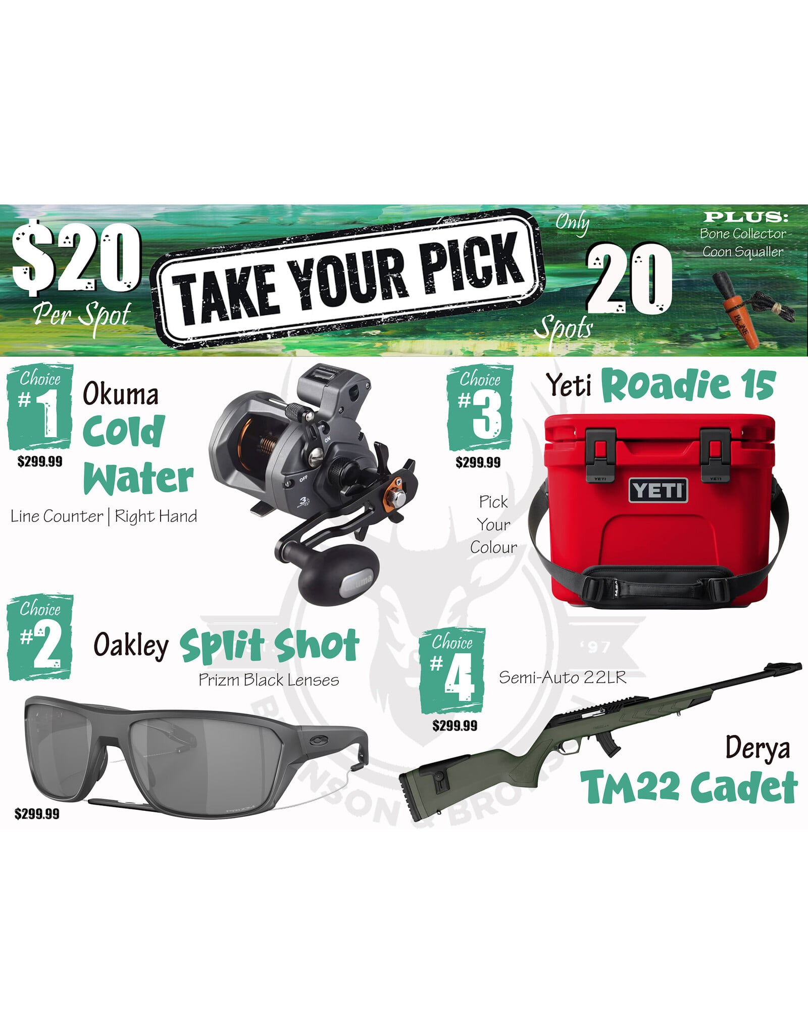 DRAW #1903 - Take Your Pick - Okuma, Oakley, Yeti OR Derya!