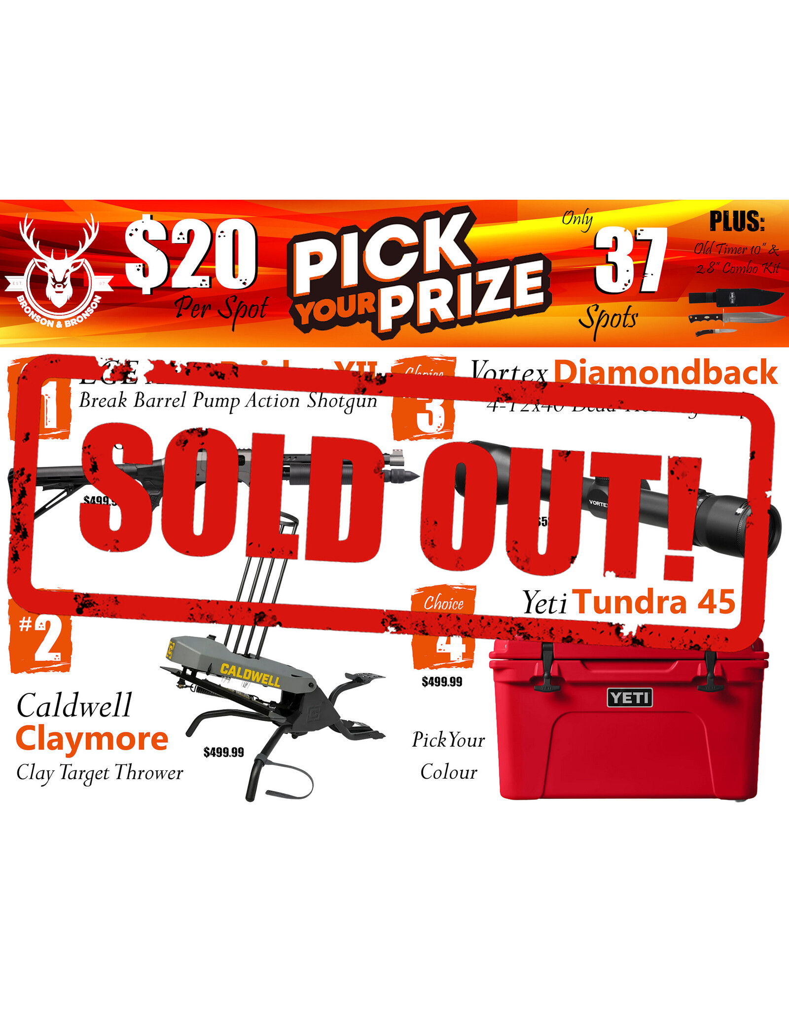DRAW #1900 - Pick Your Prize - EGE Arms, Caldwell, Vortex OR Yeti!